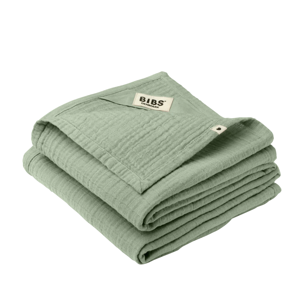 BIBS MUSLIN 2 PAK. 70/70CM SAGE