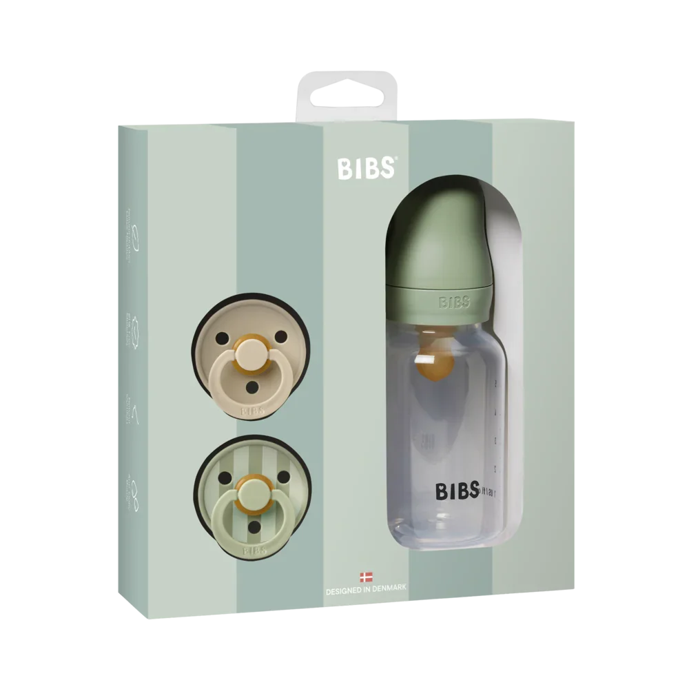 BIBS POKLON SET SPRINKLE DUDE+BOČICA, SAGE