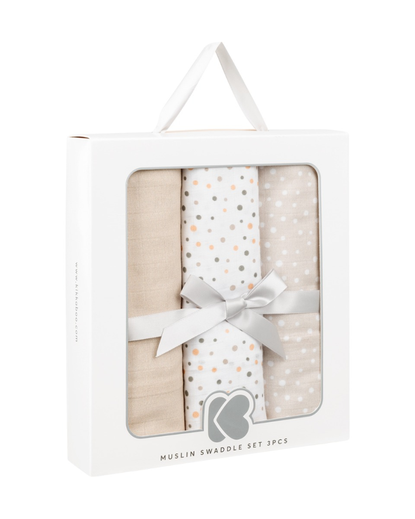 KIKKA BOO SET ZA POVIJANJE 3KOM 80/80CM,DOTS BEIGE