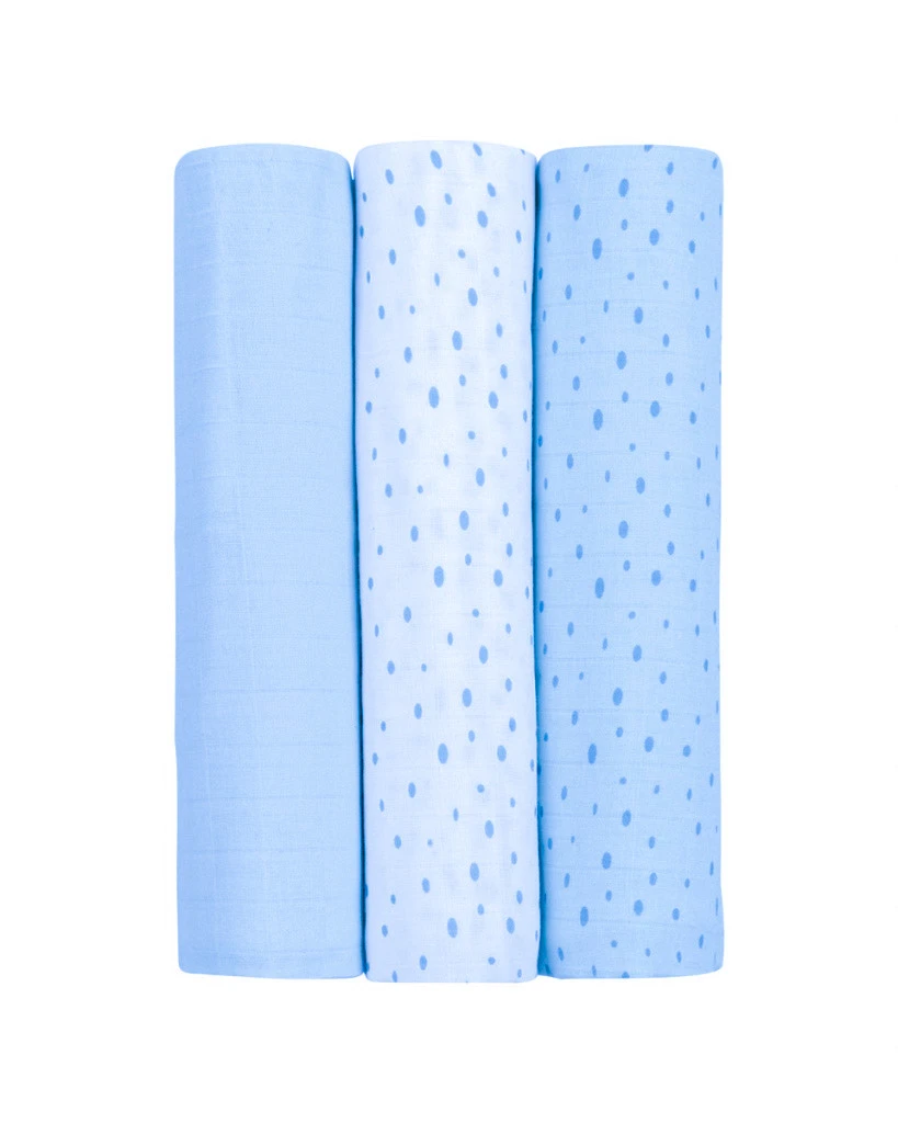 KIKKA BOO MUSLIN SET ZA POVIJANJE 3KOM 100/100CM,DOTS BLUE
