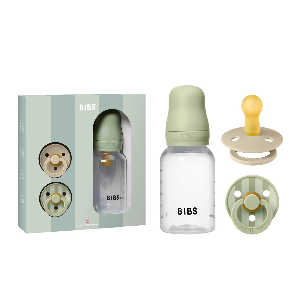 BIBS POKLON SET SPRINKLE DUDE+BOČICA, SAGE