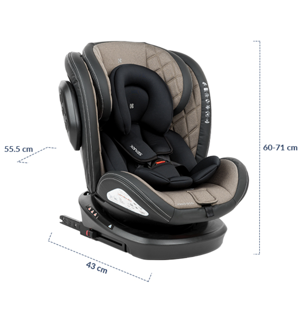 KIKKA BOO AUTOSJEDIŠTE STARK ISOFIX 0-36KG,DARK GREY