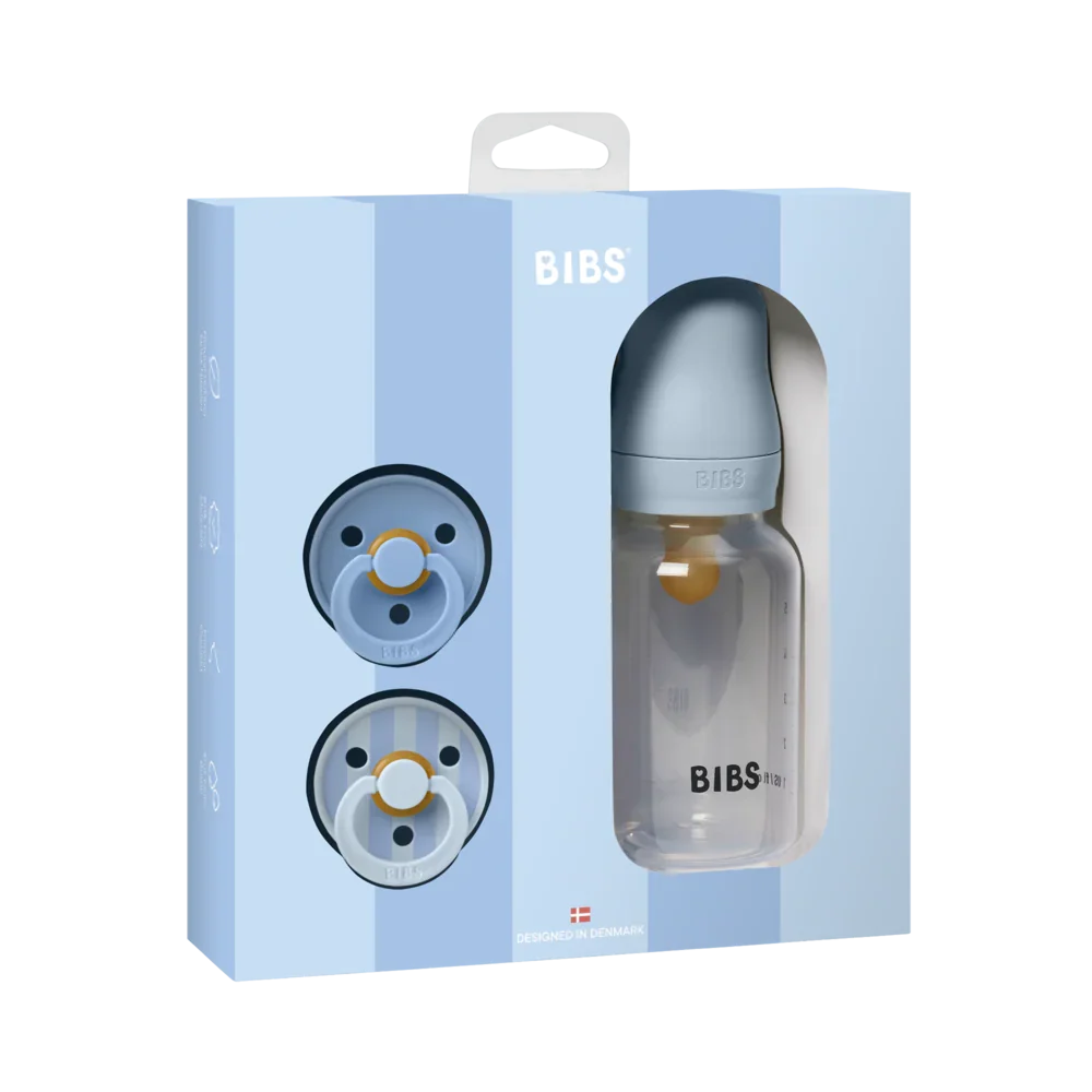 BIBS POKLON SET SPRINKLE DUDE+BOČICA,BABY BLUE