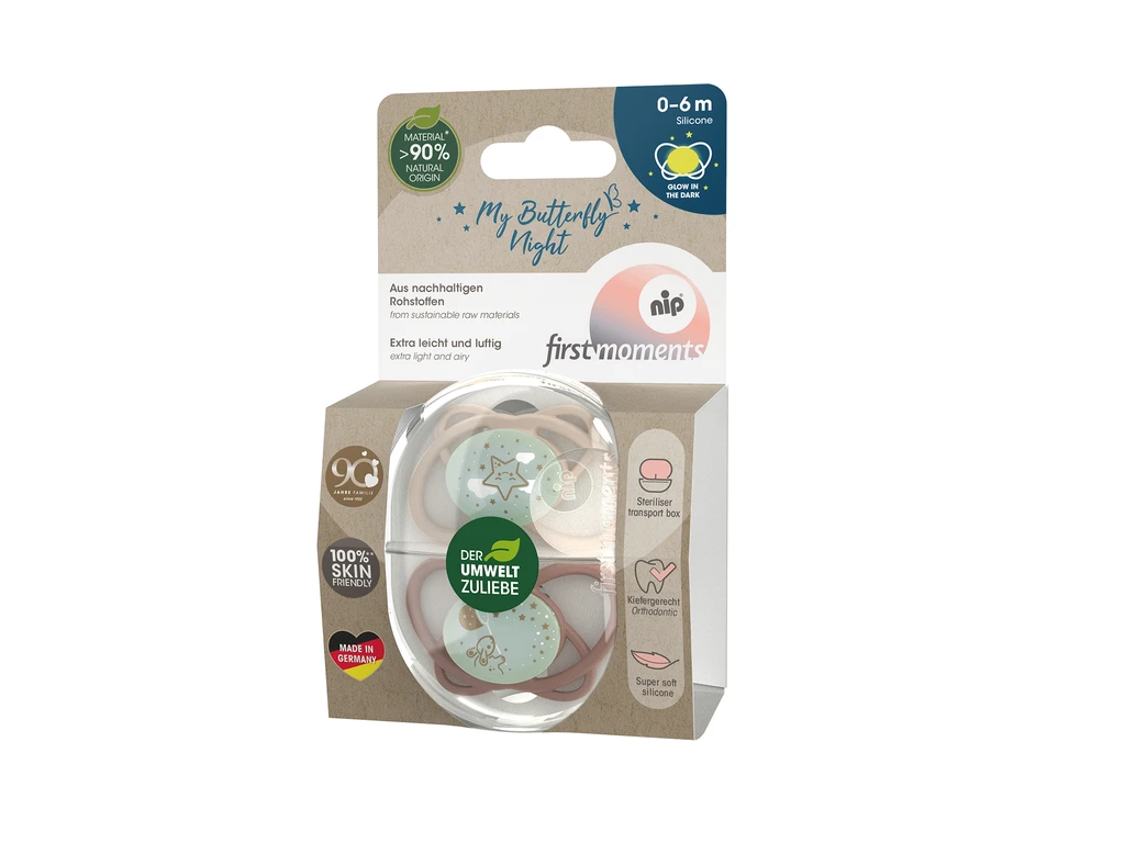 NIP BUTTERFLY NIGHT DUDA, SILIKON, VEL.1 (0-6 MJESECI)