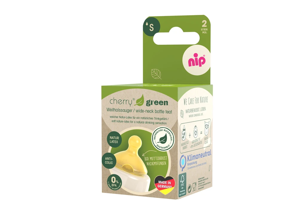 NIP CHERRY GREEN SISAČ,ŠIROKO GRLO,ANTICOLIC,LATEX,0+,FLOW S