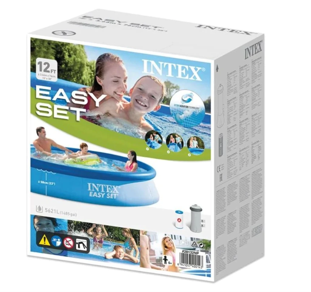 INTEX BAZEN SA GORNJIM PRSTENOM NA NAPUH.366/76CM+PUMPA F.