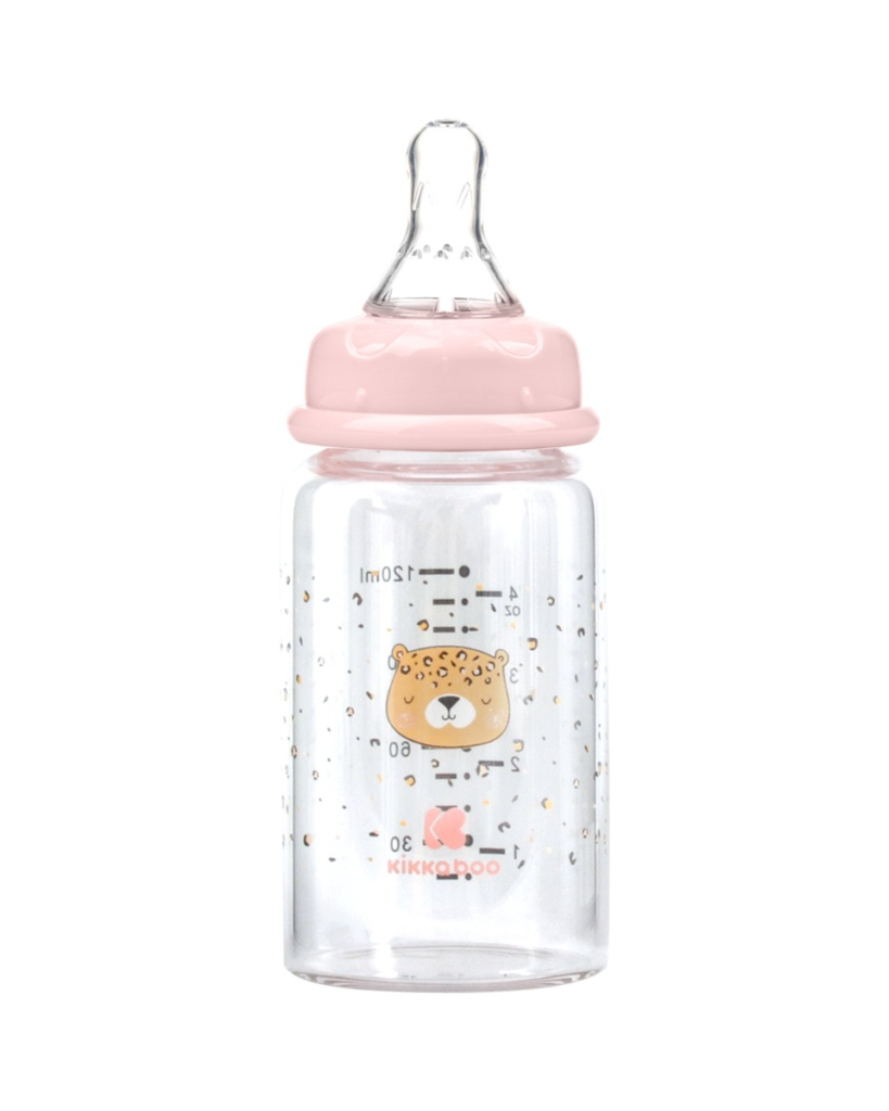 KIKKA BOO STAKLENA BOCA ZA HRANJENJE 120ML,SAVANNA PINK