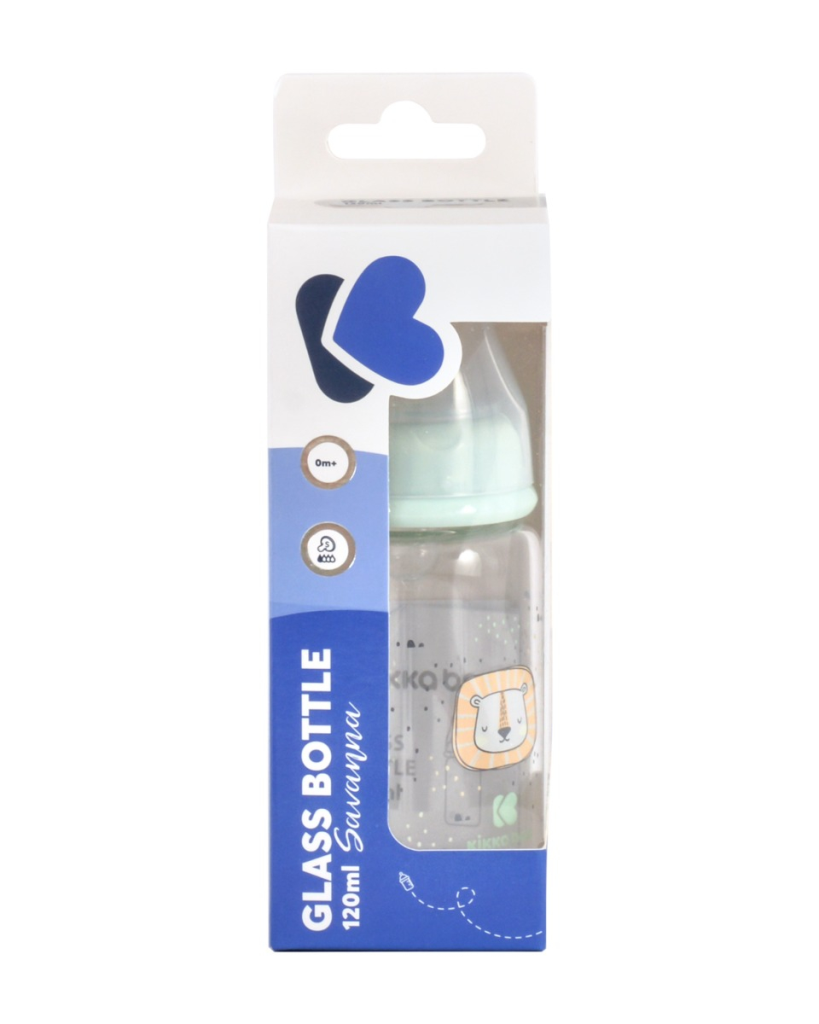 KIKKA BOO STAKLENA BOCA ZA HRANJENJE 120ML,SAVANNA MINT