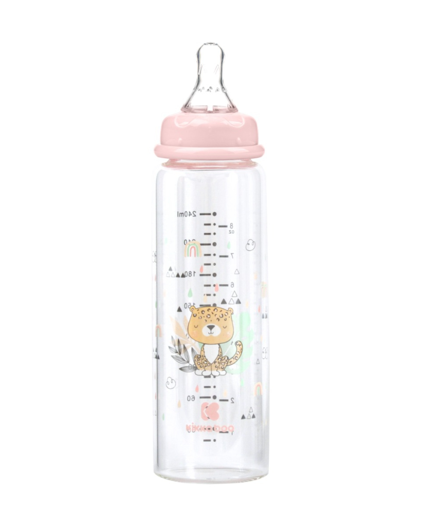 KIKKA BOO STAKLENA BOCA ZA HRANJENJE 240ML,SAVANNA PINK