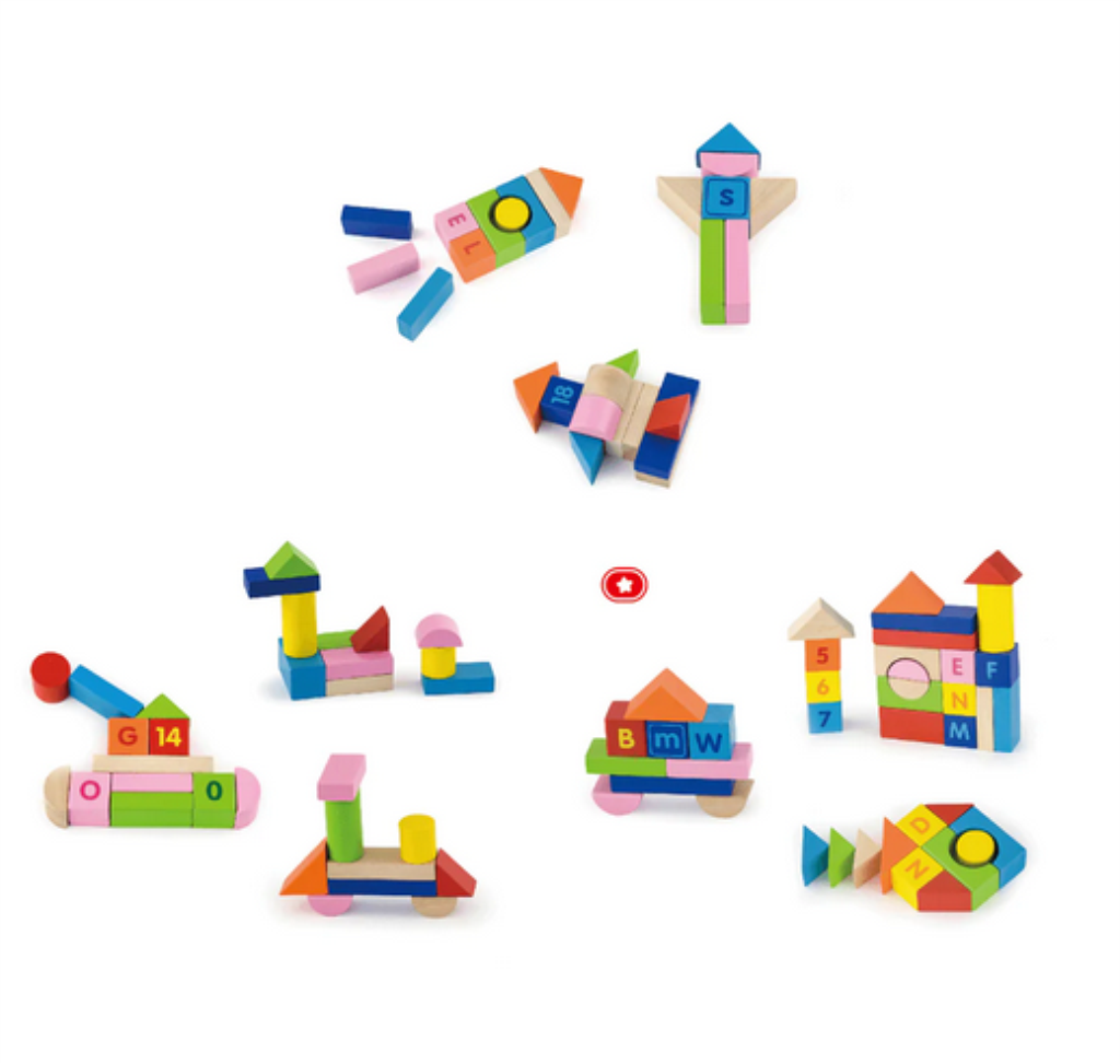 DRVENE KOCKE SLOVA I BROJEVI,100KOM