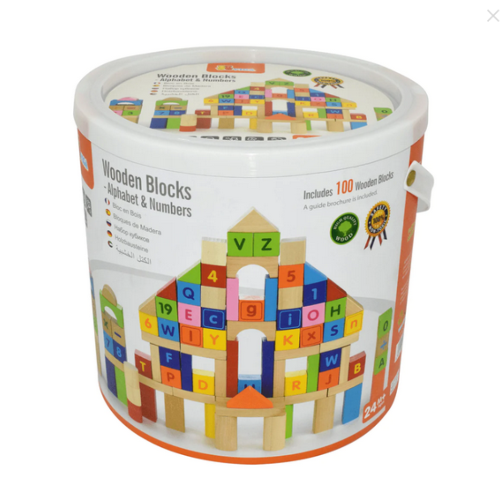 DRVENE KOCKE SLOVA I BROJEVI,100KOM