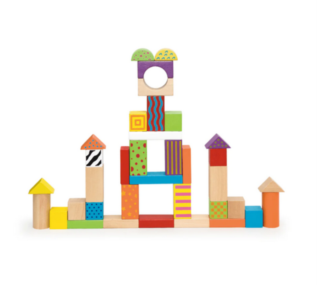 DRVENE ŠARENE KOCKE 50KOM M.