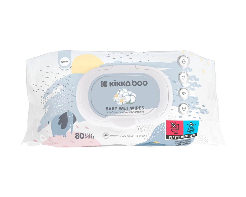 KIKKA BOO VLAŽNE MARAMICE 80KOM COTTON SEEDS&CHAMOMILE