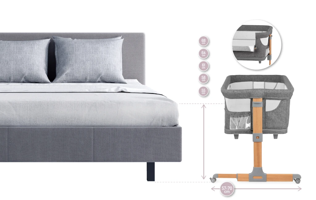 MOMI SMART BED KOLIJEVKA SIVA