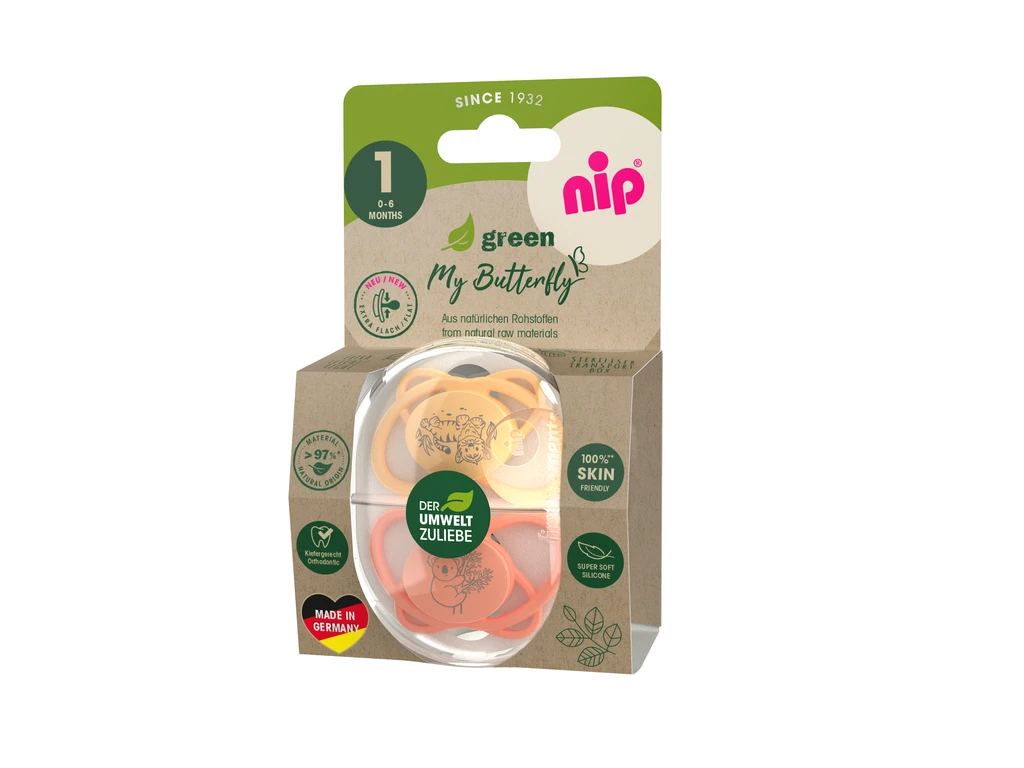 NIP BUTTERFLY GREEN,SILIK.,VEL.1, 0-6MJ