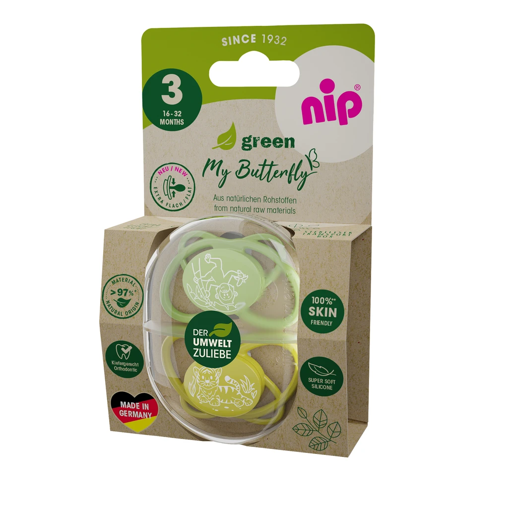 NIP BUTTERFLY GREEN SILIK.,VEL.3,16-36MJ