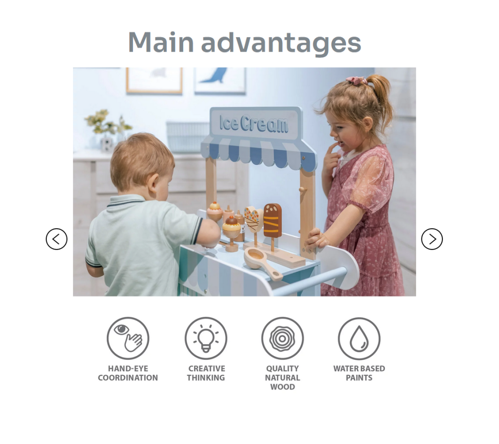 ZOPA DRVENI SET TRGOVINA SLADOLEDA