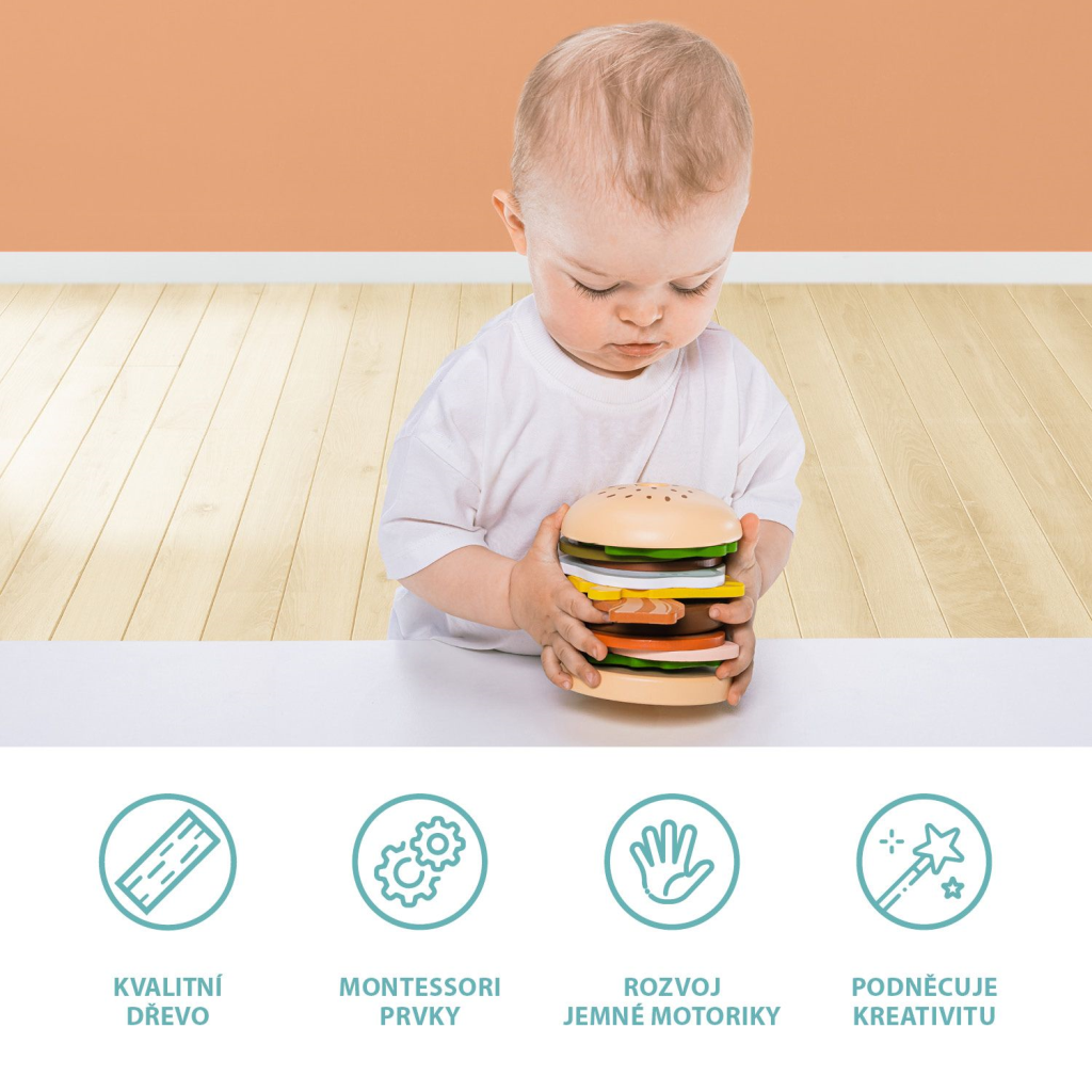 ZOPA DRVENI HAMBURGER ZA SLAGANJE