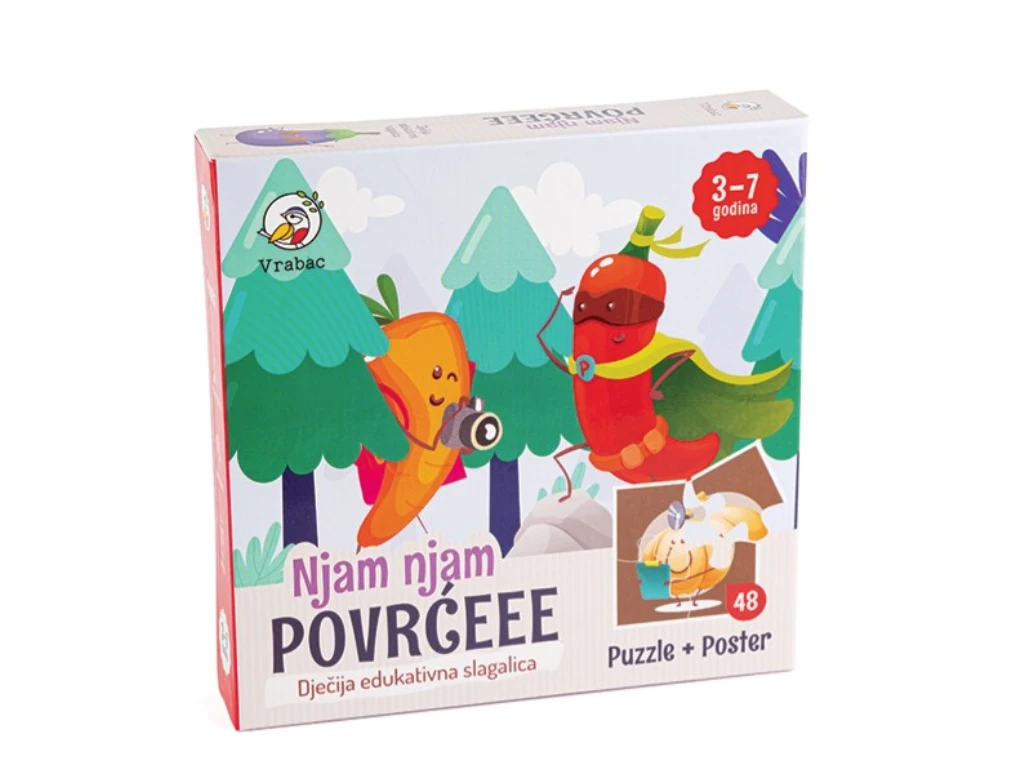 PUZZLE FUN 48,POVRĆE 12 SLIKA,VRABAC