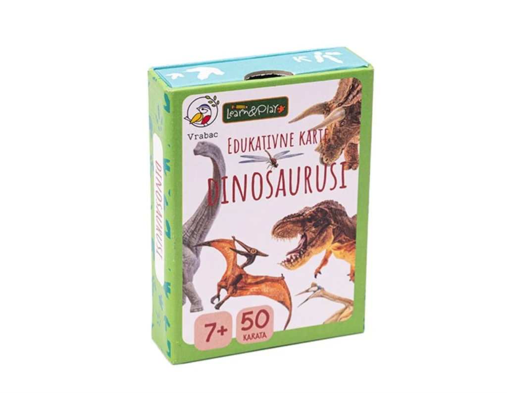 LEARN&PLAY EDUKATIVNE KARTE DINOSAURUSI,VRABAC
