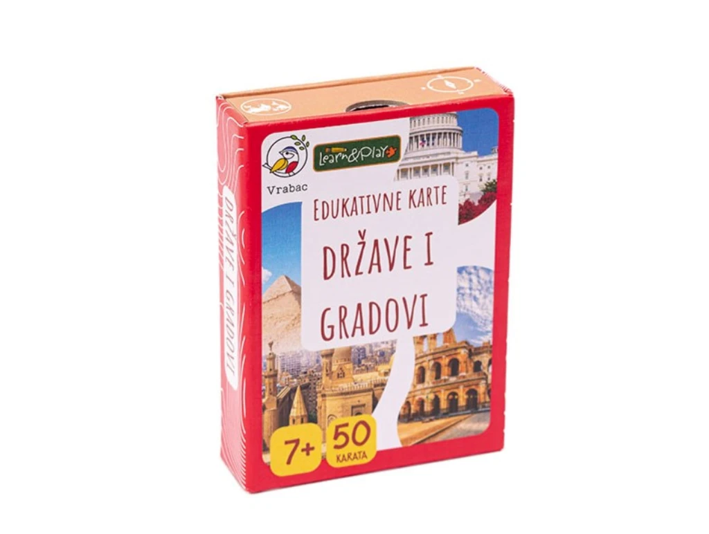 LEARN&PLAY EDUKATIVNE KARTE DRŽAVE I GRADOVI,VRABAC