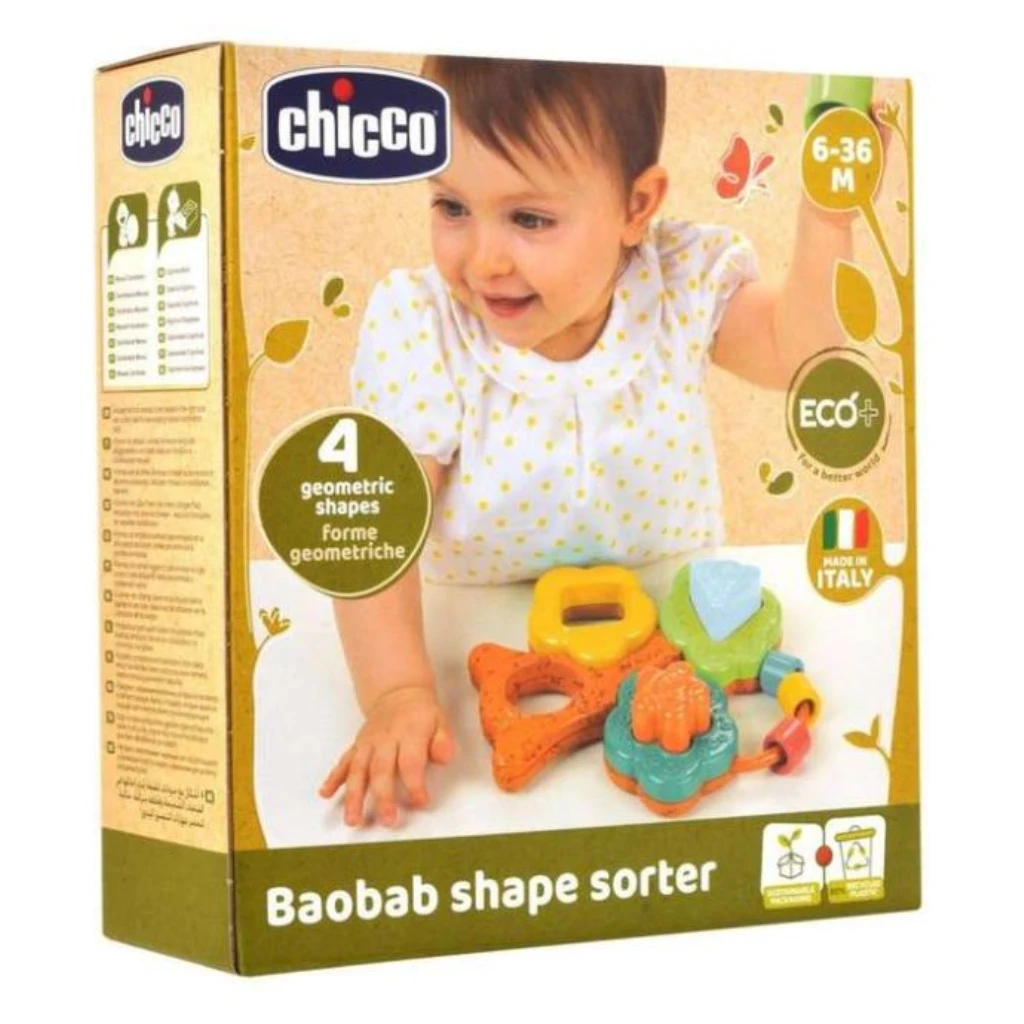 CHICCO ECO IGRAČKA DRVO SA OBLICIMA,6-36M, M.