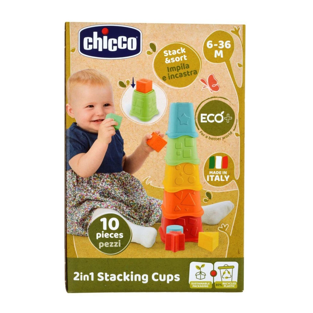 CHICCO ECO IGRAČKA SLAGANJE ČAŠA 2U1,6-36M M.