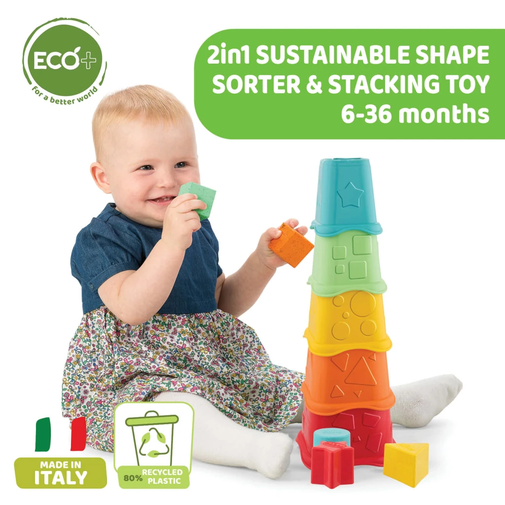 CHICCO ECO IGRAČKA SLAGANJE ČAŠA 2U1,6-36M M.