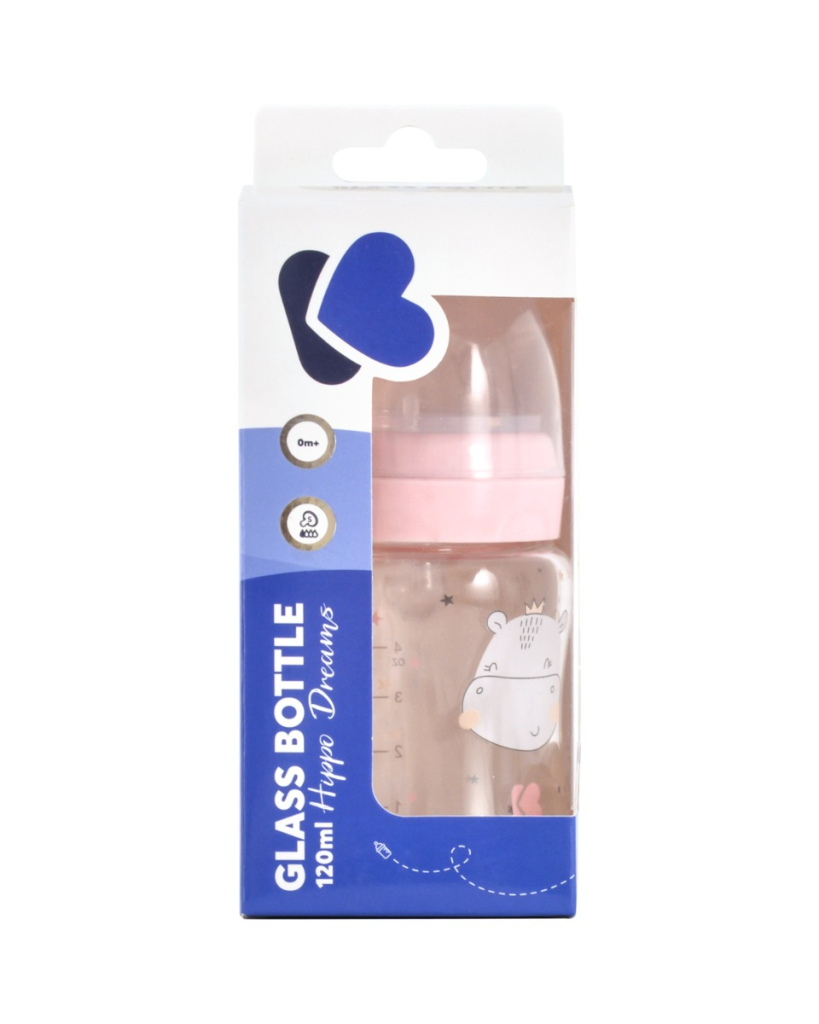 KIKKA BOO STAKLENA BOCA 120ML HIPPO DREAMS,PINK