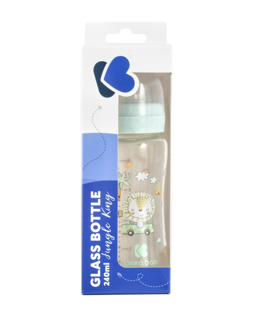 KIKKA BOO STAKLENA BOCA 240ML JUNGLE KING MINT