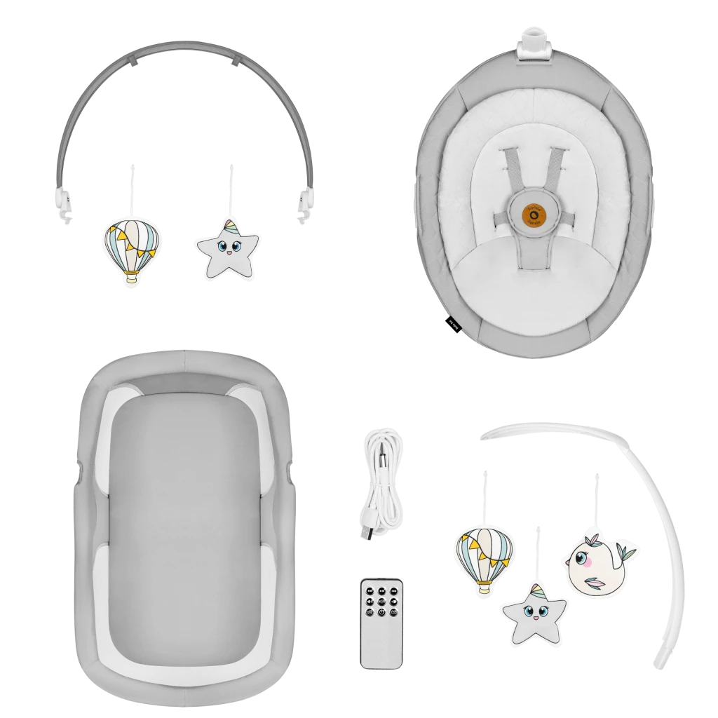 LIONELO BELLA SET LEŽALJKA+LJULJAČKA,GREY