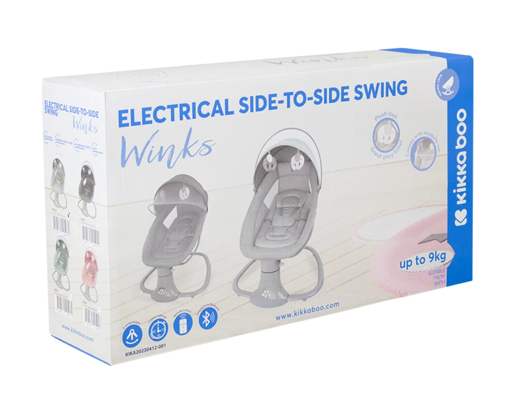 KIKKA BOO WINKS ELEKTRIČNA LJULJAČKA ,GREY