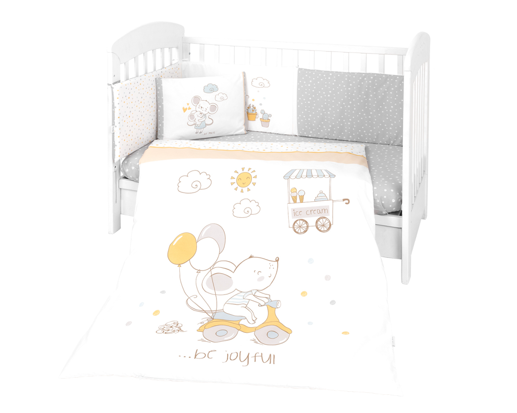 KIKKA BOO JOYFUL MICE SET POSTELJINA ,70/140
