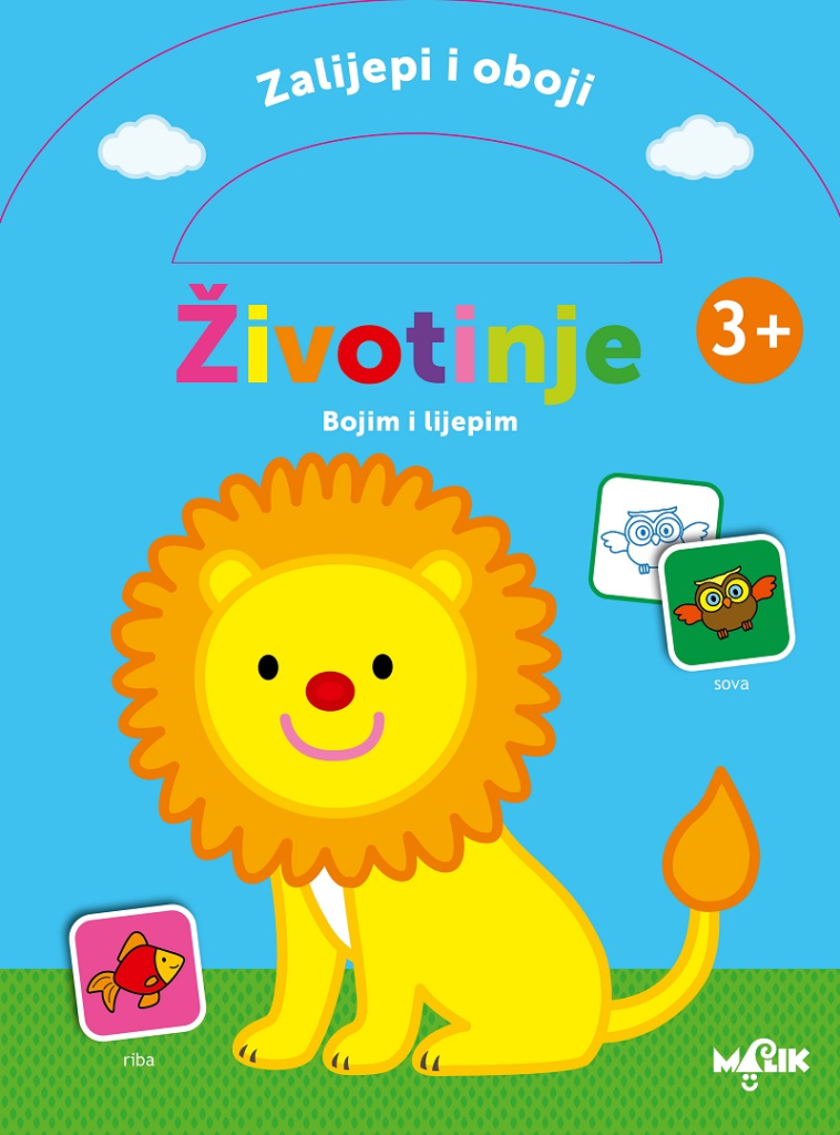ZALIJEPI I OBOJI-ŽIVOTINJE 3+ PLAVA MB.