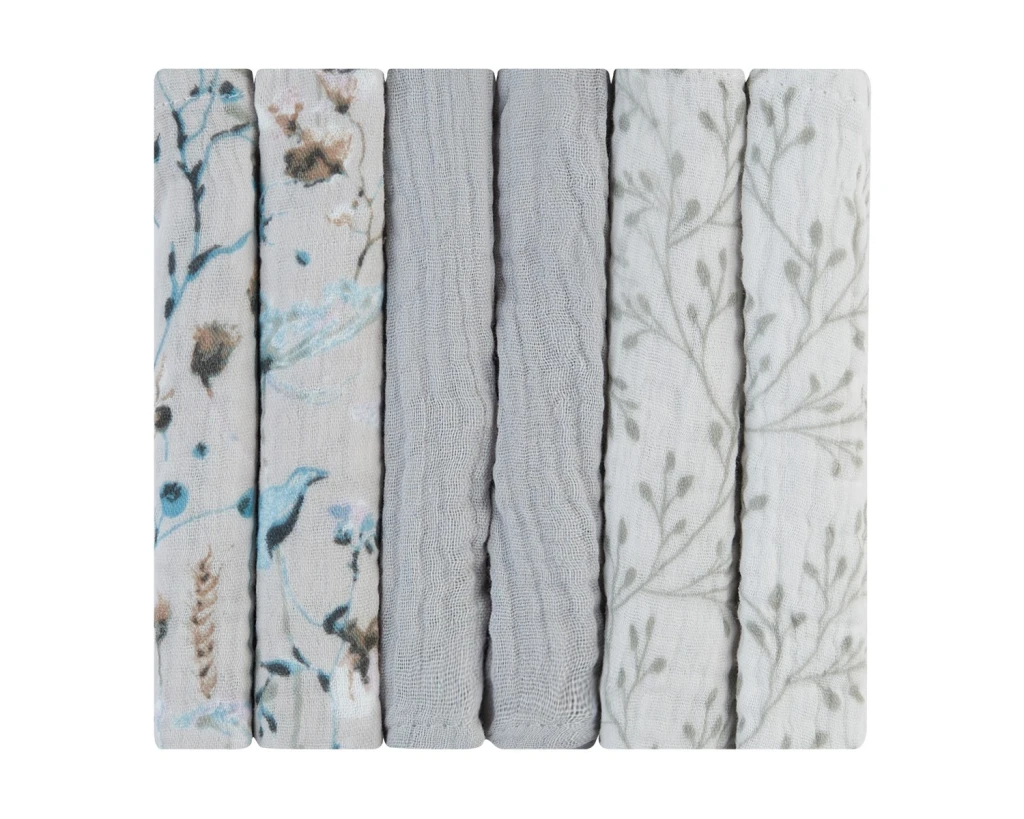 KIKKA BOO MUSLIN KRPE 6KOM 30X30CM DREAMY FIELDS GREY