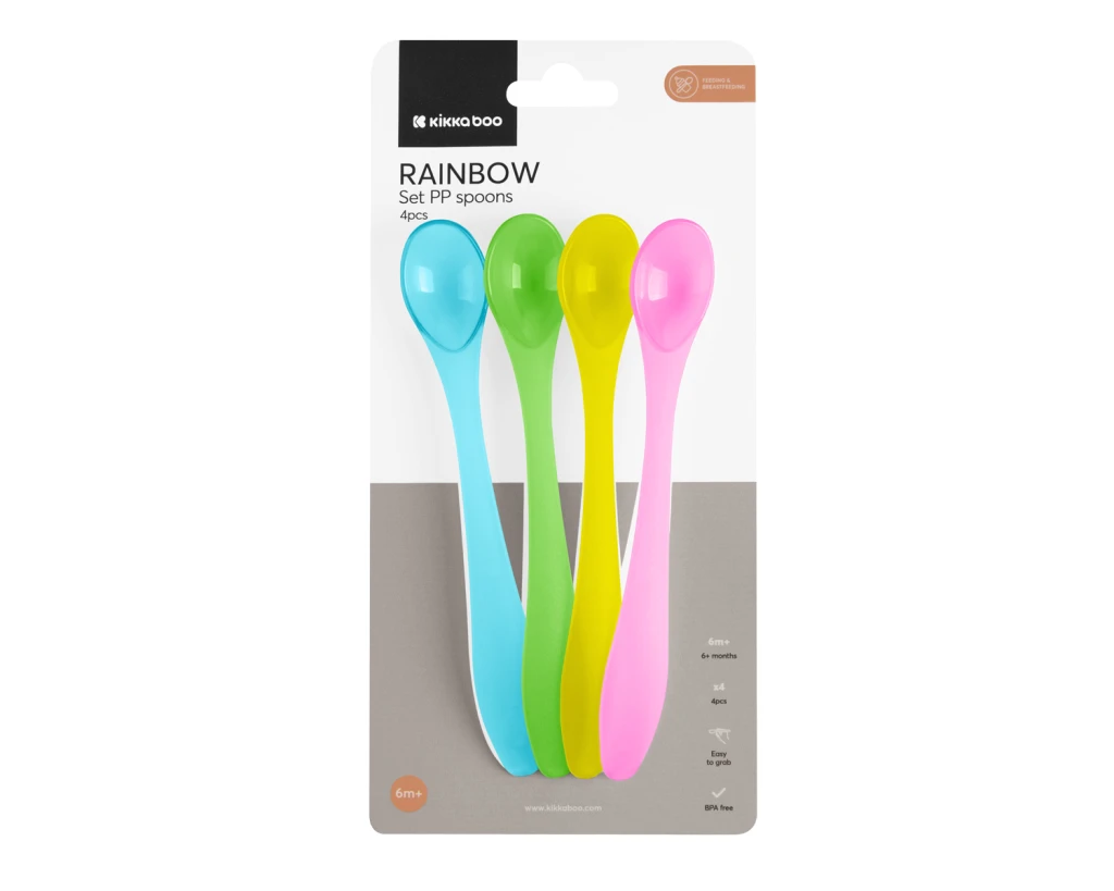 KIKKA BOO SET PP ŽLICA 4KOM,RAINBOW