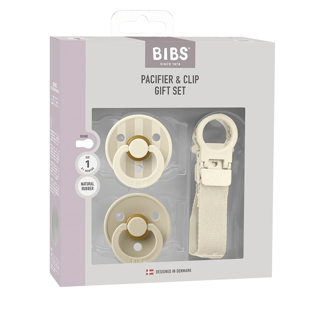 BIBS POKLON SET DUDA+VEZICA,LATEX,VEL 1,IVORY