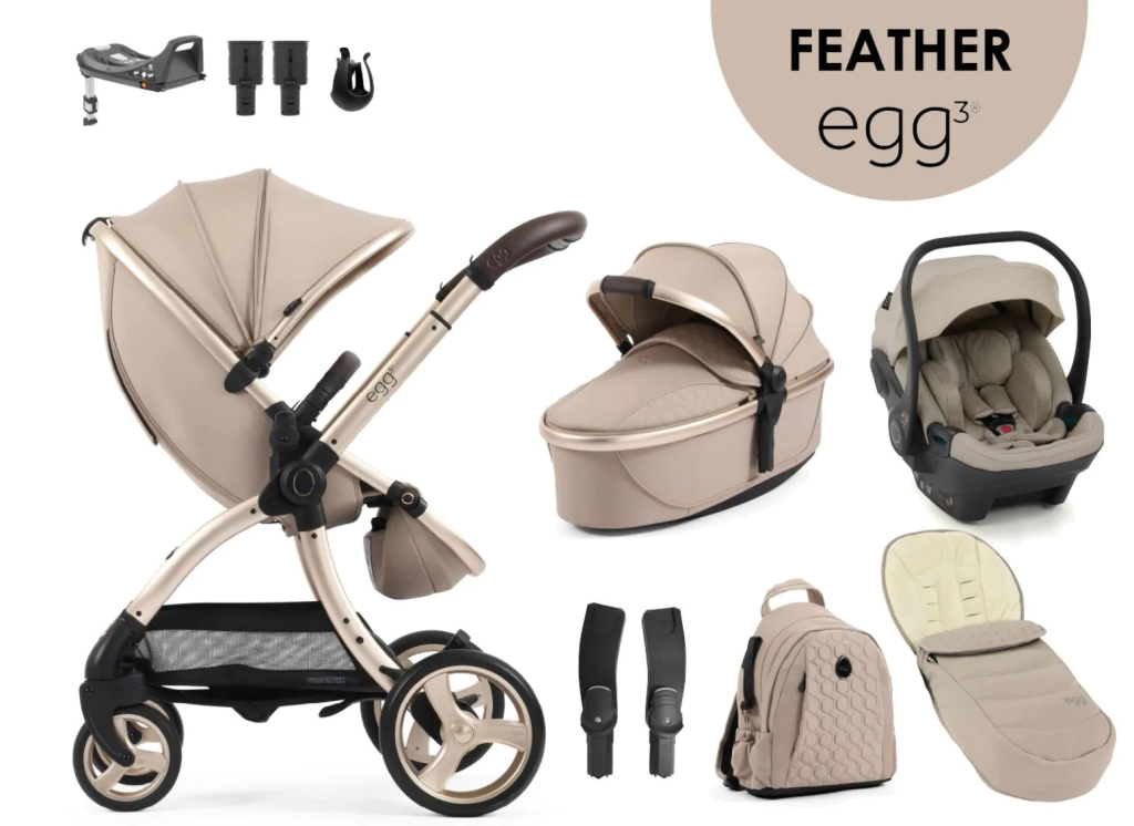 egg3® dječja kolica 9u1 - Feather