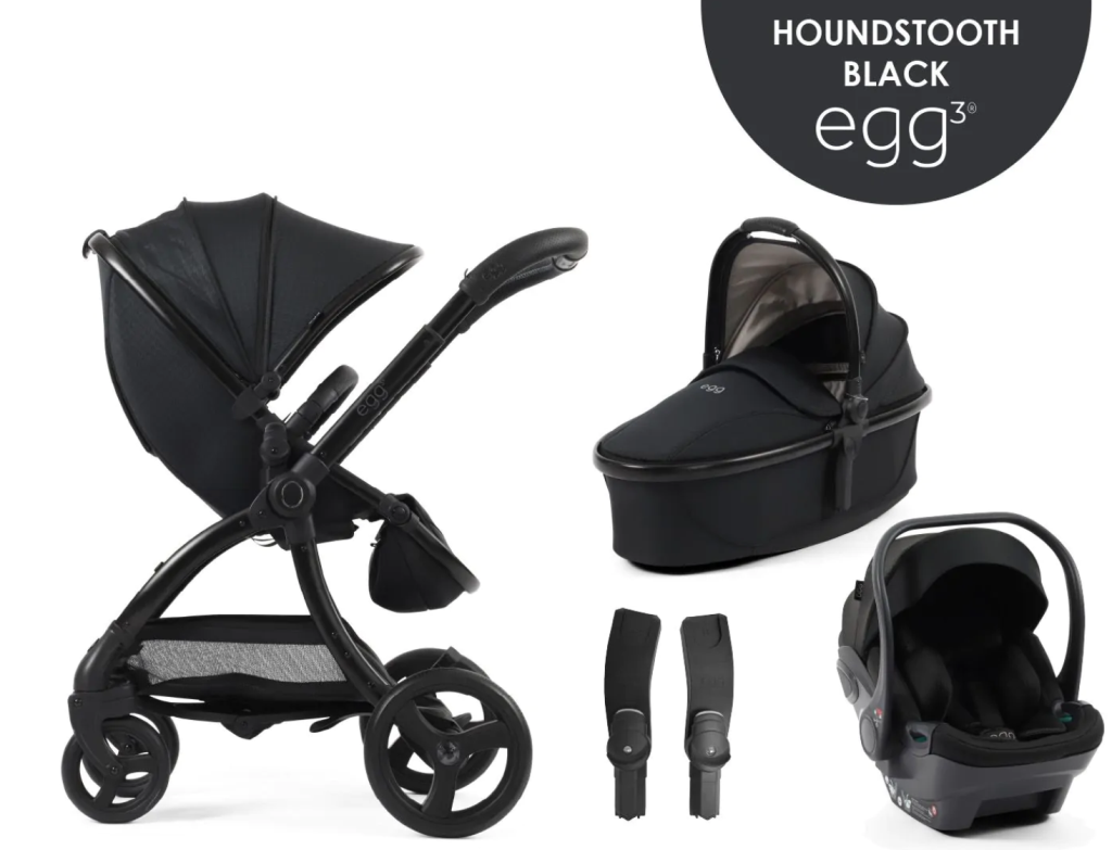 egg3® dječja kolica 4u1 - Special Edition Houndstooth Black