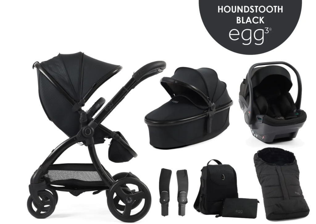 egg3® dječja kolica 6u1 - Special Edition Houndstooth Black