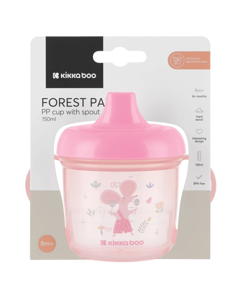 KIKKA BOO PP ŠALICA S IZLJEVOM 150ML PARTY PINK