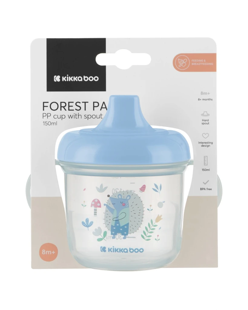 KIKKA BOO PP ŠALICA S IZLJEVOM 150ML FOREST PARTY BLUE