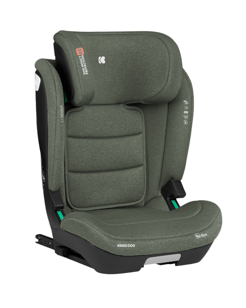 KIKKA BOO I-SCOUT I-SIZE AUTOSJEDALICA 100-150CM, ARMY GREEN
