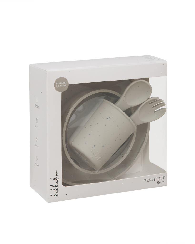 KIKKA BOO SET ZA HRANJENJE PLATINUM 5KOM,SILIKONSKI SAND