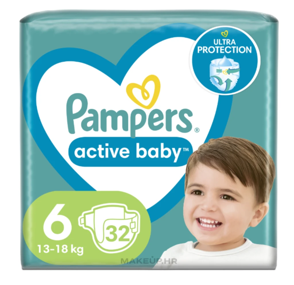 PAMPERS ACTIVE BABY PELENE VEL.6(13-18KG)96KOM