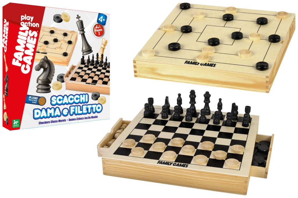 GLOBO DRVENA IGRA CHESSCHECKERS/MERELS