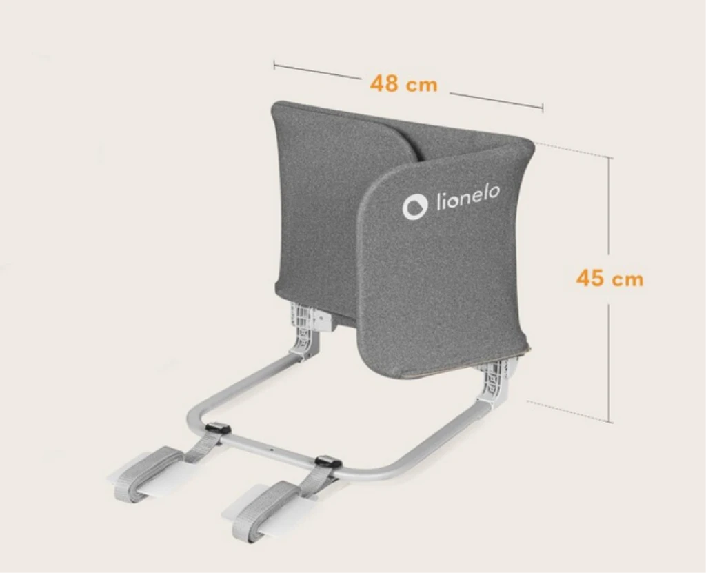 LIONELO LORA ZAŠTITNA OGRADA ZA KREVET SIVA 105X45CM