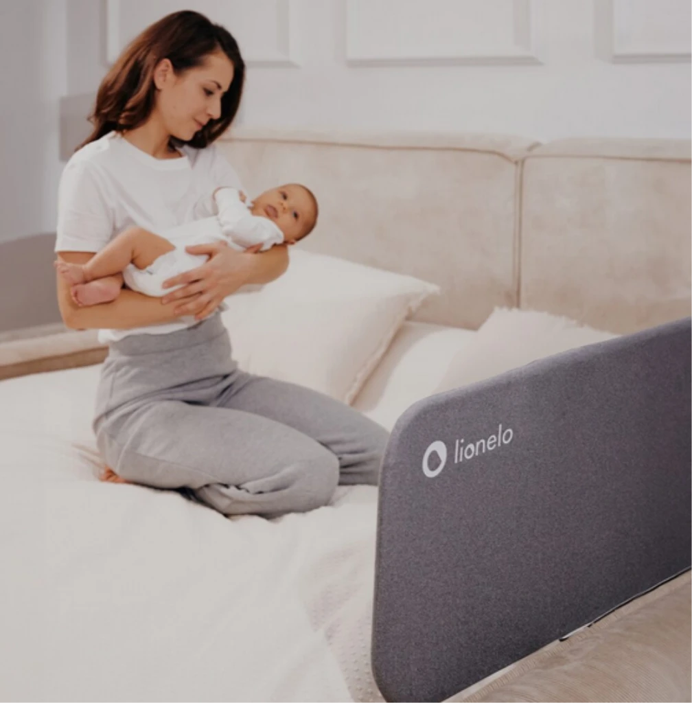 LIONELO LORA ZAŠTITNA OGRADA ZA KREVET SIVA 105X45CM