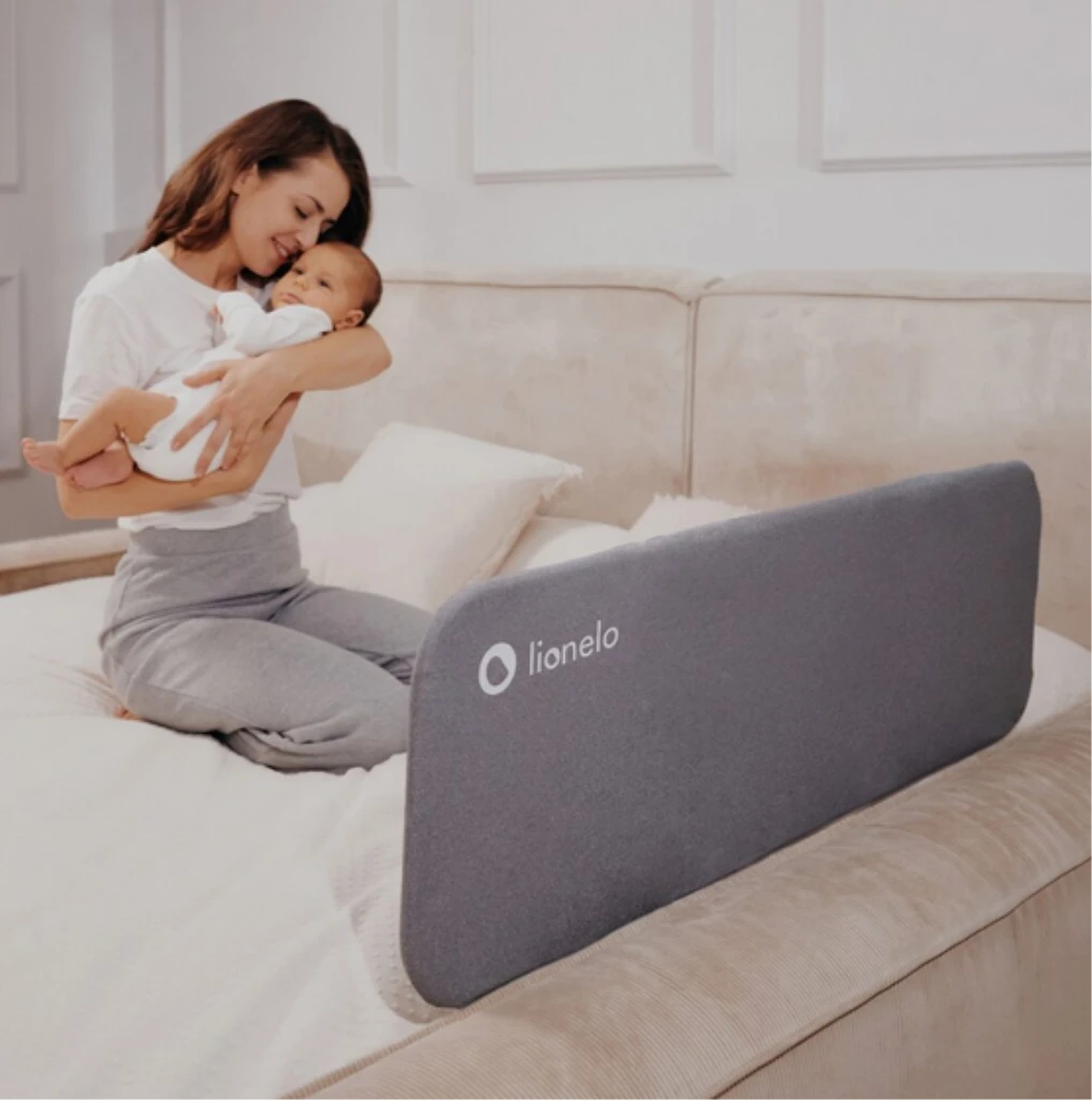 LIONELO LORA ZAŠTITNA OGRADA ZA KREVET SIVA 105X45CM