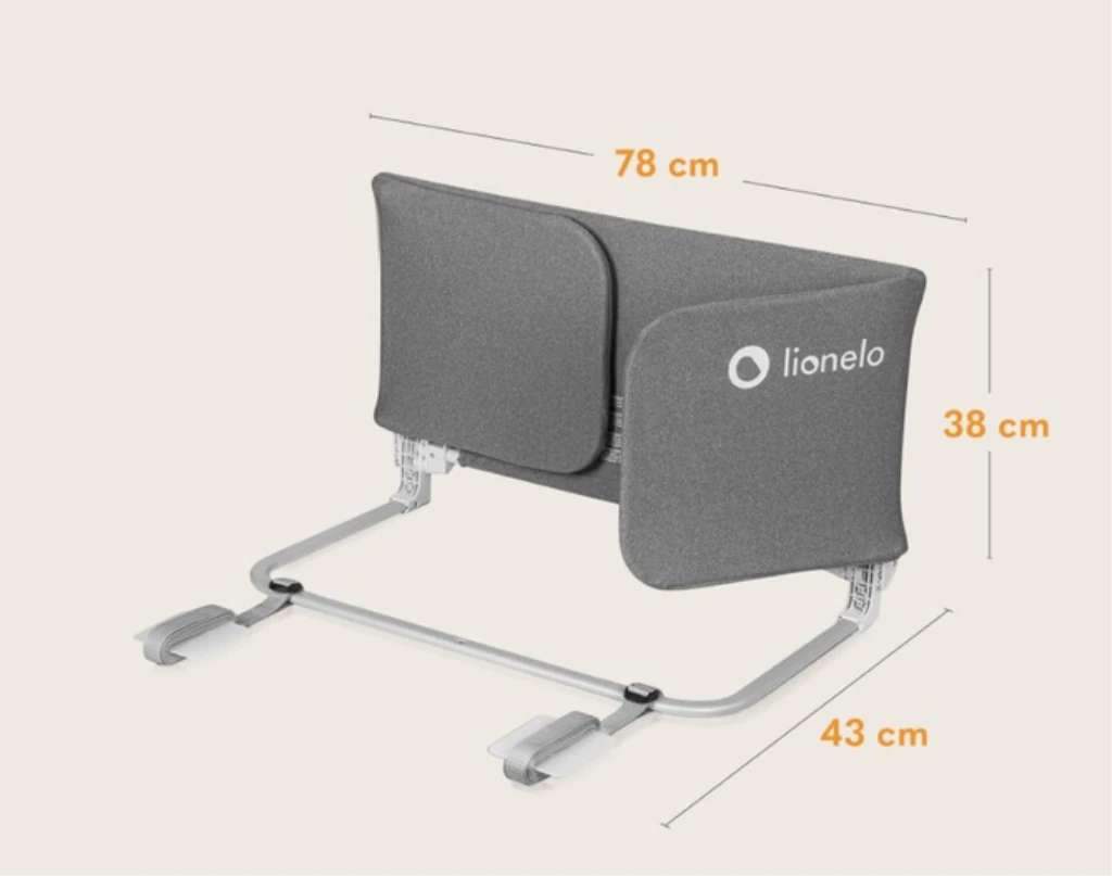 LIONELO LORA XL ZASTITNA OGRADA ZA KREVET GRAY STONE 150X45C